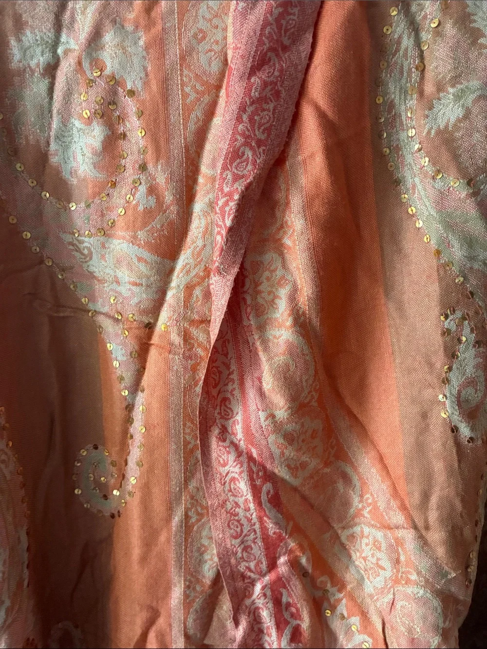 HANDMADE SILKBLEND SEQUINED PASHMINA